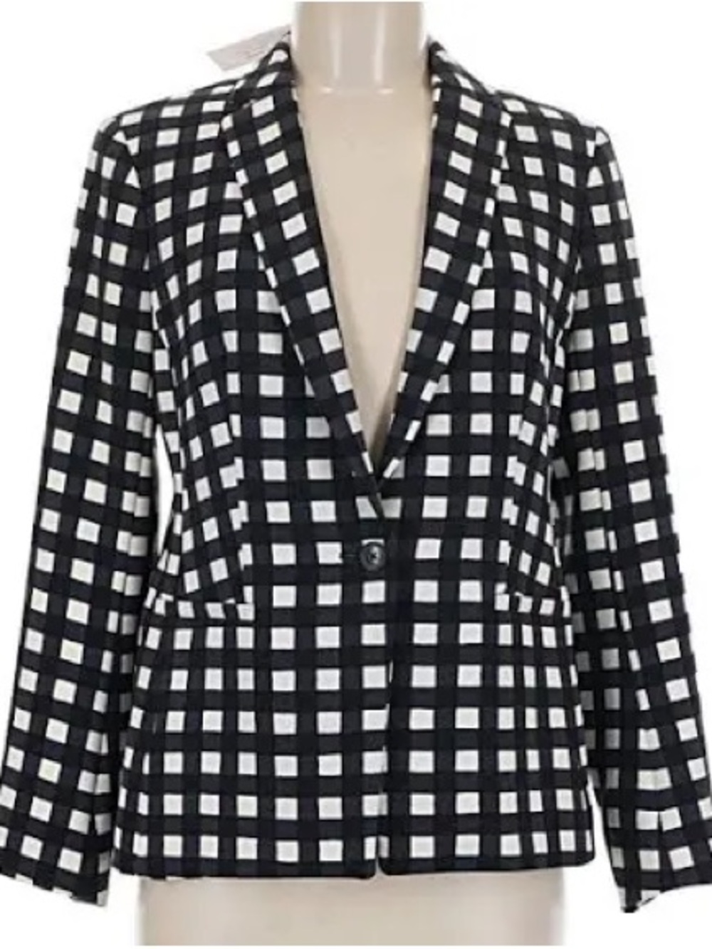 Banana Republic Black and White Checked Blazer